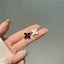 Four Leaf Clover Enamel & S925 Silver Asymmetrical Stud Earrings for Women