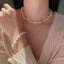 Fashion Freshwater Pearl Irregular Design Alloy Choker Necklace for Women