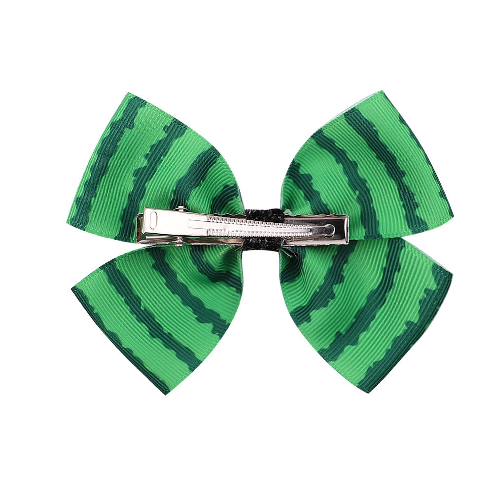 Fashion Watermelon Print Bow Hairpin for Kids