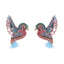 Vintage Bird Tassel Full Diamond Alloy Earrings for Women