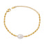 Geometric 18K Gold Plated Pearl Bracelet with French Baroque Freshwater Pearls and Chain Design