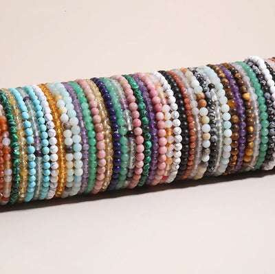 Fashion Geometric Agate Natural Stone Beaded Friendship Bracelet