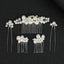 Geometric Alloy Pearl Bridal Hair Accessory Set - 3 Combs & 2 Hair Forks