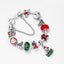 Geometric Alloy Beaded Unisex Bracelet - Christmas Santa Claus DIY Jewelry Gift