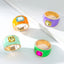 Colorful Geometric Enamel Rhinestone Women's Ring