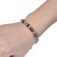 Geometric Alloy Men's Bracelet with Black Magnet & Tiger's Eye Beads