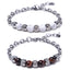 Geometric Alloy Men's Bracelet with Black Magnet & Tiger's Eye Beads