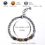 Geometric Alloy Men's Bracelet with Black Magnet & Tiger's Eye Beads