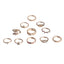 Fashion Geometric Alloy Gemstone Leaf Ring Set for Women