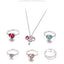 Fashion Geometric Alloy Gemstone Heart Cross Jewelry Set for Women