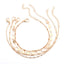 Geometric Alloy Plated Bracelet Set - 4 Piece Tube Chain Disc Lace Design