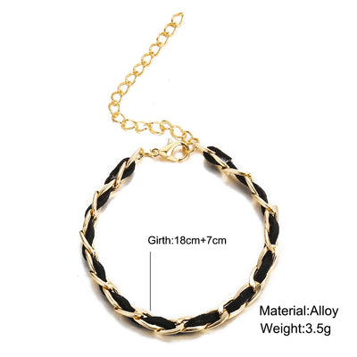 Geometric Alloy Plated Chain Bracelet - Creative Retro European Design