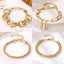 Geometric Alloy Plated Punk Metal Twist Chain Lock Bracelet