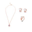 Fashion Geometric Alloy Plated Pendant Necklace and Gemstone Jewelry Set - Necklace, Earrings, and Ring