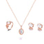 Fashion Geometric Alloy Plated Pendant Necklace and Gemstone Jewelry Set - Necklace, Earrings, and Ring