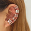 Fashion Geometric Alloy Plated C-Shaped Clip-On Earrings Set for Women