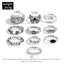 Geometric Alloy Plated Women's Ring Set - Creative Butterfly & Rose Flower Design, 10 Pieces