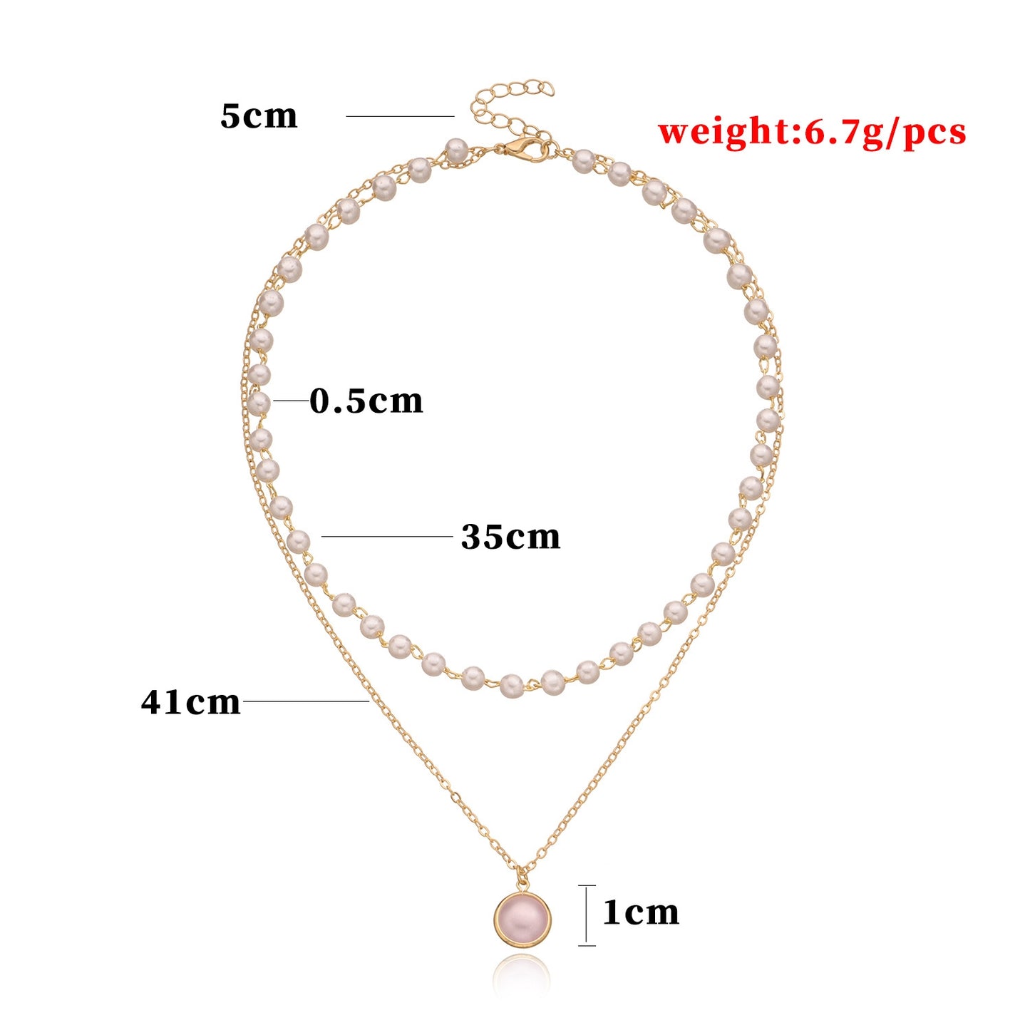 Fashion Geometric Alloy Layered Choker Necklace with Pearl Accents