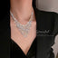 Fashion Geometric Rhinestone Tassel Statement Necklace for Women