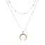 Geometric Crescent Alloy Pendant Necklace for Women