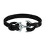 Geometric Anchor Titanium Steel Milan Rope Bracelet for Couples