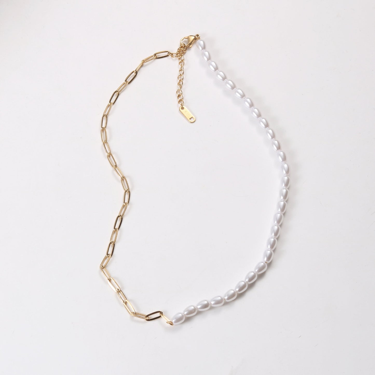 Fashion Geometric Pearl Titanium Steel 18k Gold Plated Women's Necklace