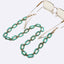 Fashion Geometric Acrylic Glasses and Mask Chain in Gold and Turquoise