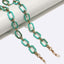 Fashion Geometric Acrylic Glasses and Mask Chain in Gold and Turquoise