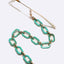 Fashion Geometric Acrylic Glasses and Mask Chain in Gold and Turquoise