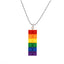 Fashion Geometric Acrylic Rainbow Pendant Necklace and Earring Set