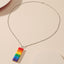 Fashion Geometric Acrylic Rainbow Pendant Necklace and Earring Set