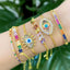 18k Gold Plated Geometric Gemstone & Zircon Crystal Bracelet