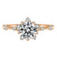 Geometric Copper Rhinestone Adjustable Lace Ring in Platinum Plating