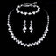 Fashion Geometric Copper Inlay Pearl Zircon Jewelry Set - Silver Bridal Accessories with Earrings and Necklace