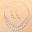 Fashion Geometric Zircon Inlay Necklace and Earrings Jewelry Set