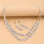 Fashion Geometric Zircon Inlay Necklace and Earrings Jewelry Set