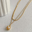 Fashion Geometric Layered Pearl Pendant Necklace