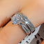 Vintage Geometric Copper Zircon Wedding Ring Set for Couples