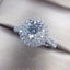 Fashion Geometric Zircon Round Diamond Engagement Copper Ring for Women