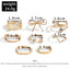 Geometric Rhinestone Bow Knot Open V-Shaped Ring Set for Women