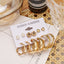 Geometric Gold Plated Alloy Gemstone Earrings Set - 6 Pieces