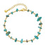 Geometric Turquoise Design Women's Anklet in 18k Gold Plated Copper