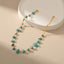 Geometric Turquoise Design Women's Anklet in 18k Gold Plated Copper