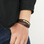 Geometric Unisex Leather and Stainless Steel Bracelet