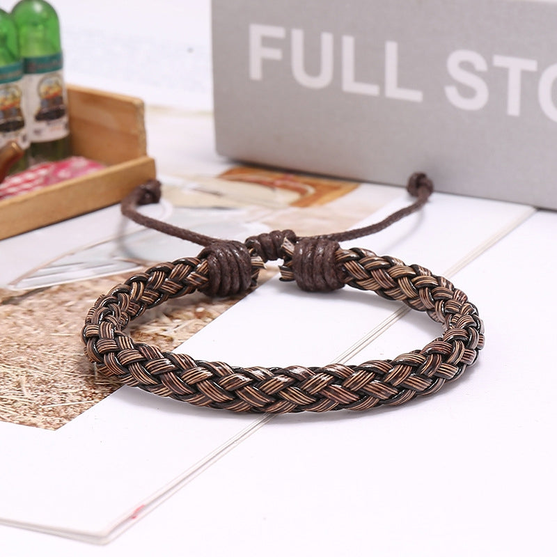 Geometric PU Leather Braided Unisex Punk Bracelet