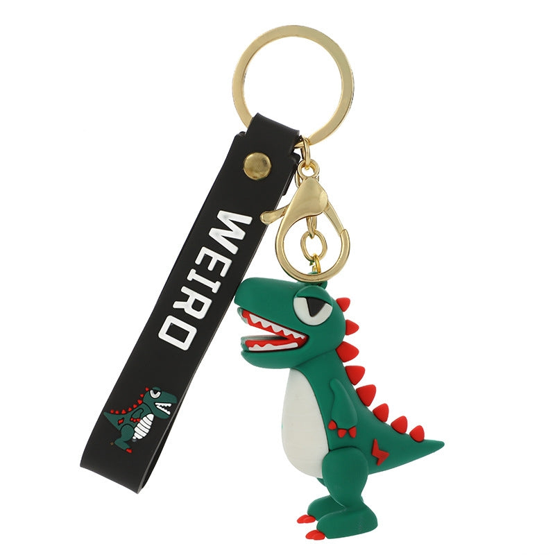 Geometric PVC Metal Dinosaur Keychain Bag Pendant