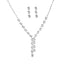 Fashion Geometric Rhinestone Jewelry Set - Necklace, Earrings, and Bracelet