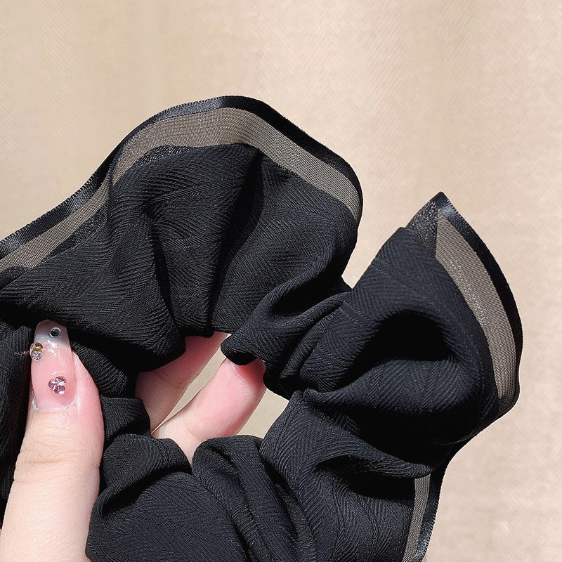 Geometric Satin Hair Tie - Korean Summer High-End Scrunchie, Simple Ponytail Holder, Versatile Hair Accessory