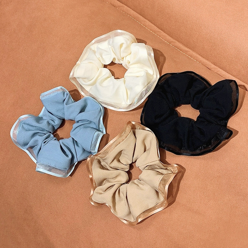 Geometric Satin Hair Tie - Korean Summer High-End Scrunchie, Simple Ponytail Holder, Versatile Hair Accessory