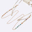 Fashion Geometric Metal Crystal Glasses and Mask Chain